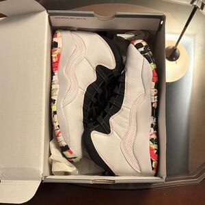 Jordan Kids Sneakers in White and Black with Multicolor Accents